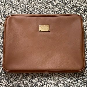 Michael Kors Brown Leather Laoptop Case